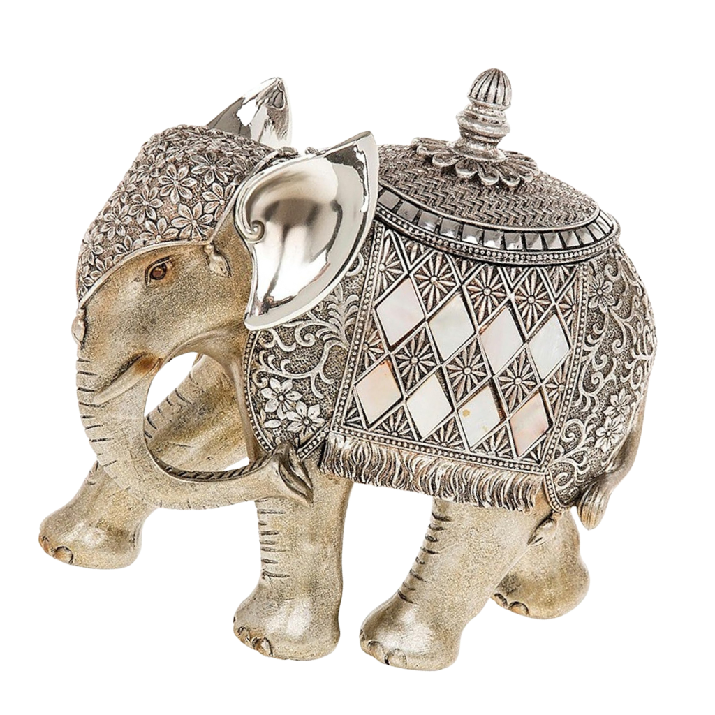 Shudehill Silver Pearl Elephant Trinket Box Ornament